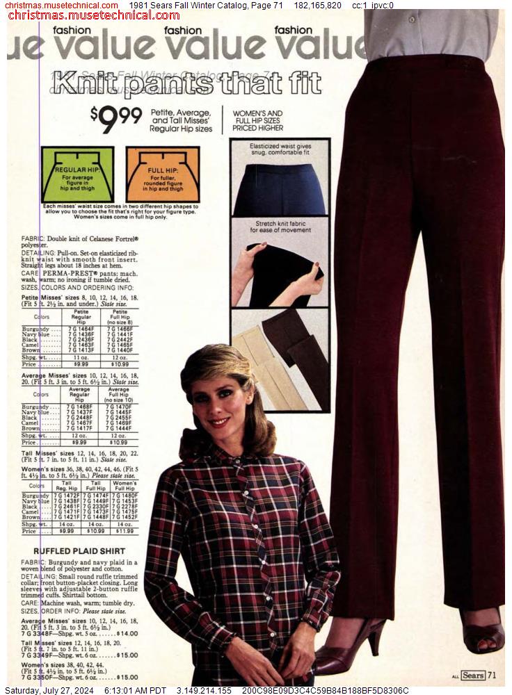 1981 Sears Fall Winter Catalog, Page 71