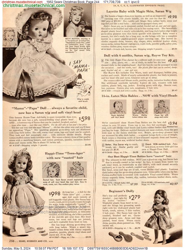1952 Sears Christmas Book, Page 244