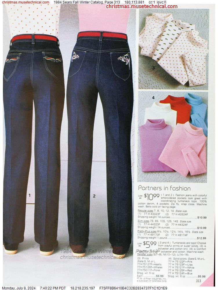 1984 Sears Fall Winter Catalog, Page 313