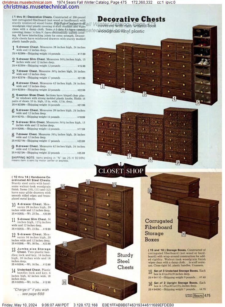 1974 Sears Fall Winter Catalog, Page 475
