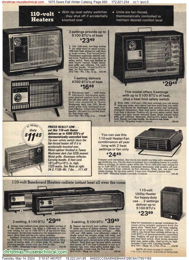 1975 Sears Fall Winter Catalog, Page 990