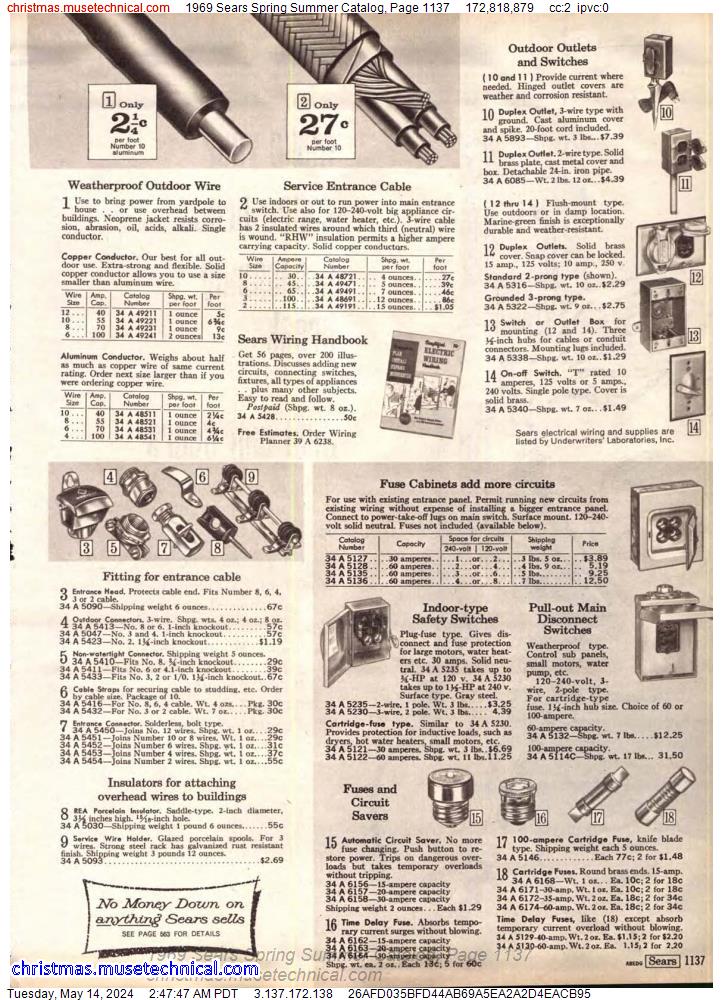 1969 Sears Spring Summer Catalog, Page 1137