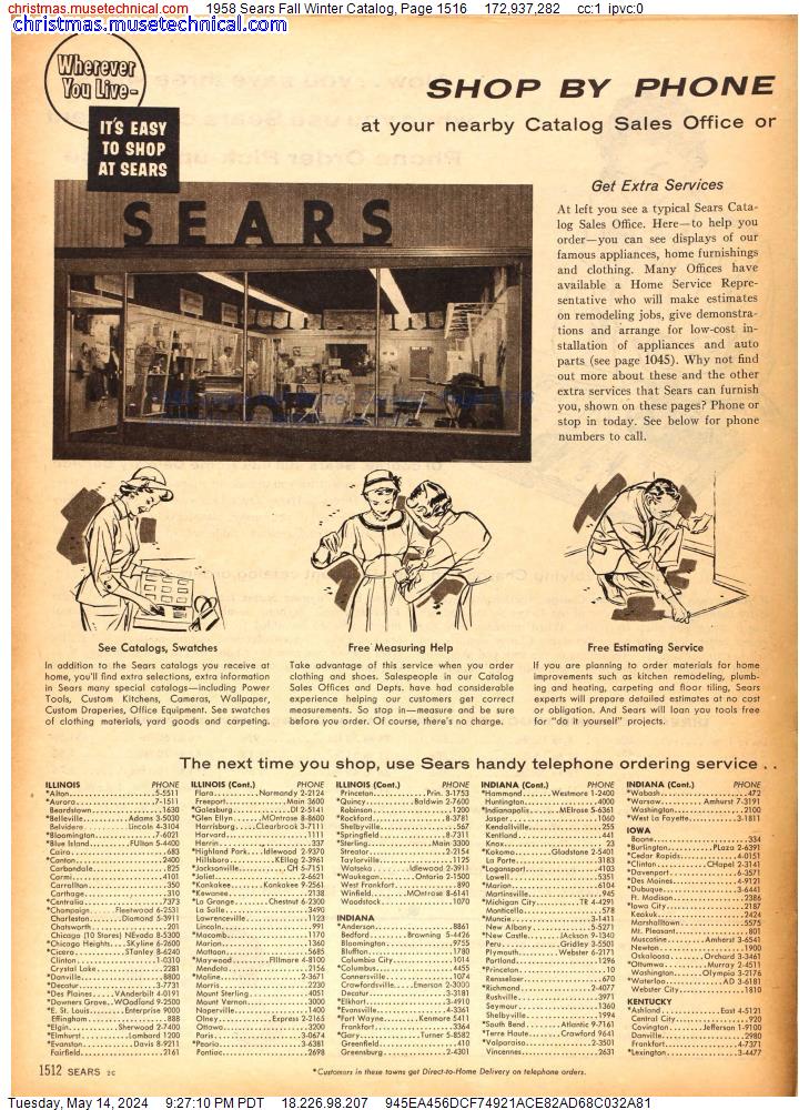 1958 Sears Fall Winter Catalog, Page 1516