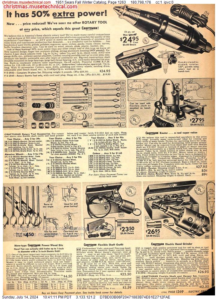 1951 Sears Fall Winter Catalog, Page 1263