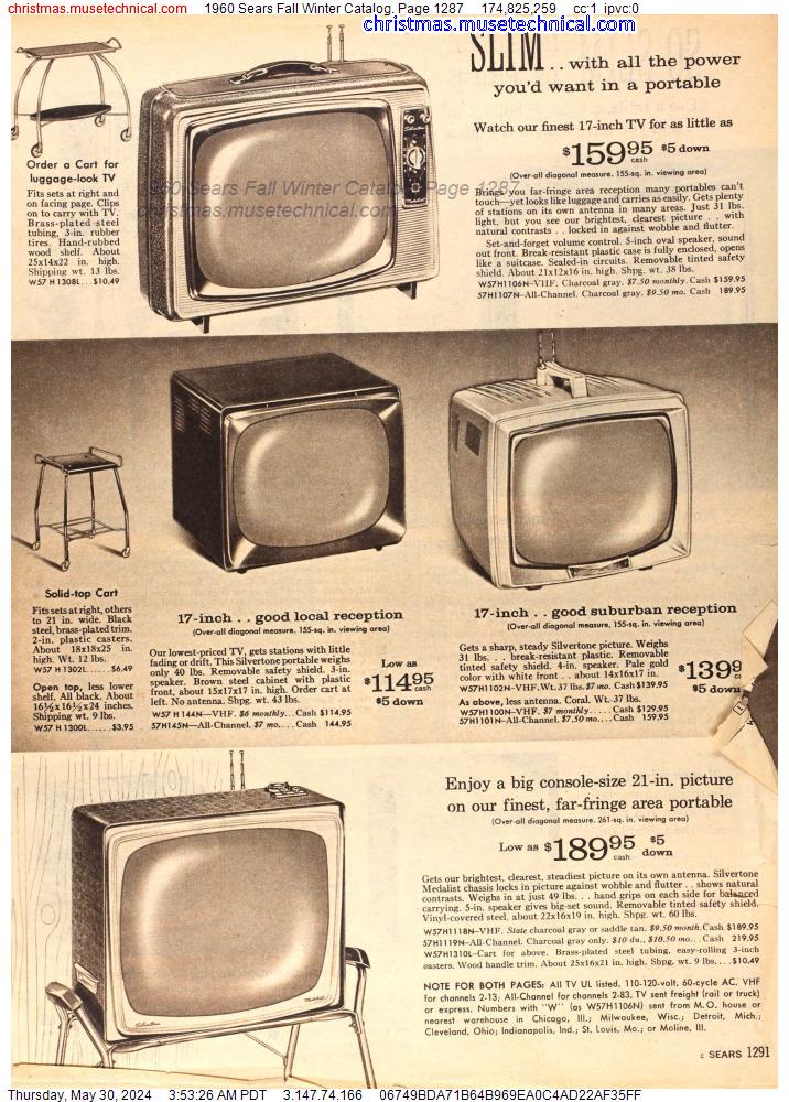 1960 Sears Fall Winter Catalog, Page 1287