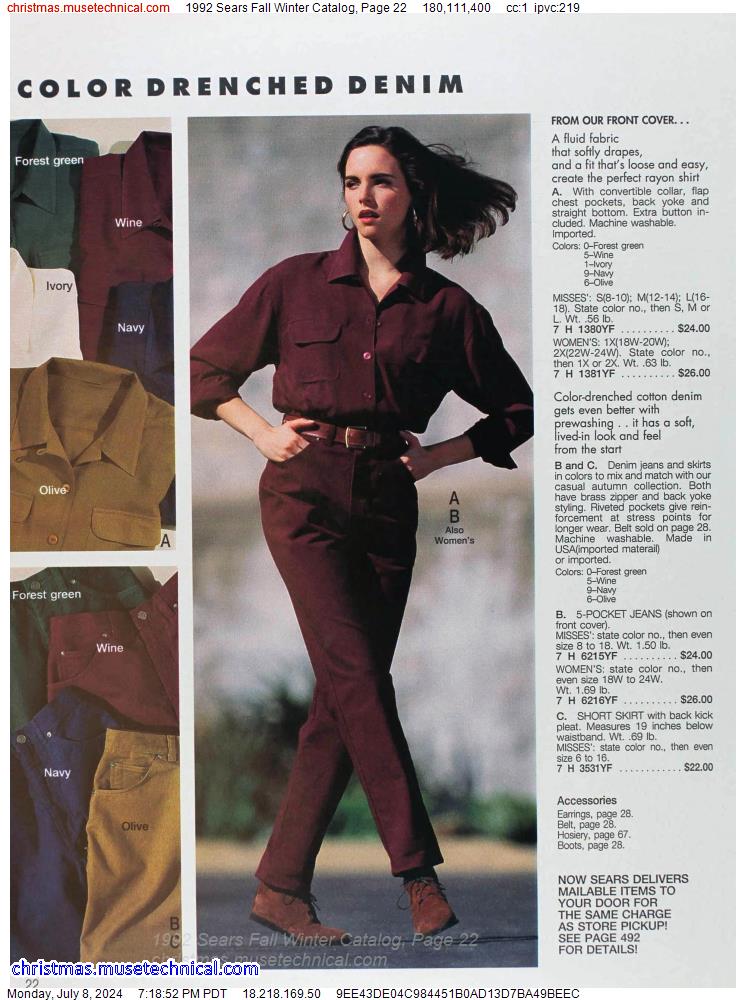 1992 Sears Fall Winter Catalog, Page 22