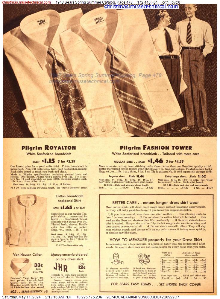 1943 Sears Spring Summer Catalog, Page 478