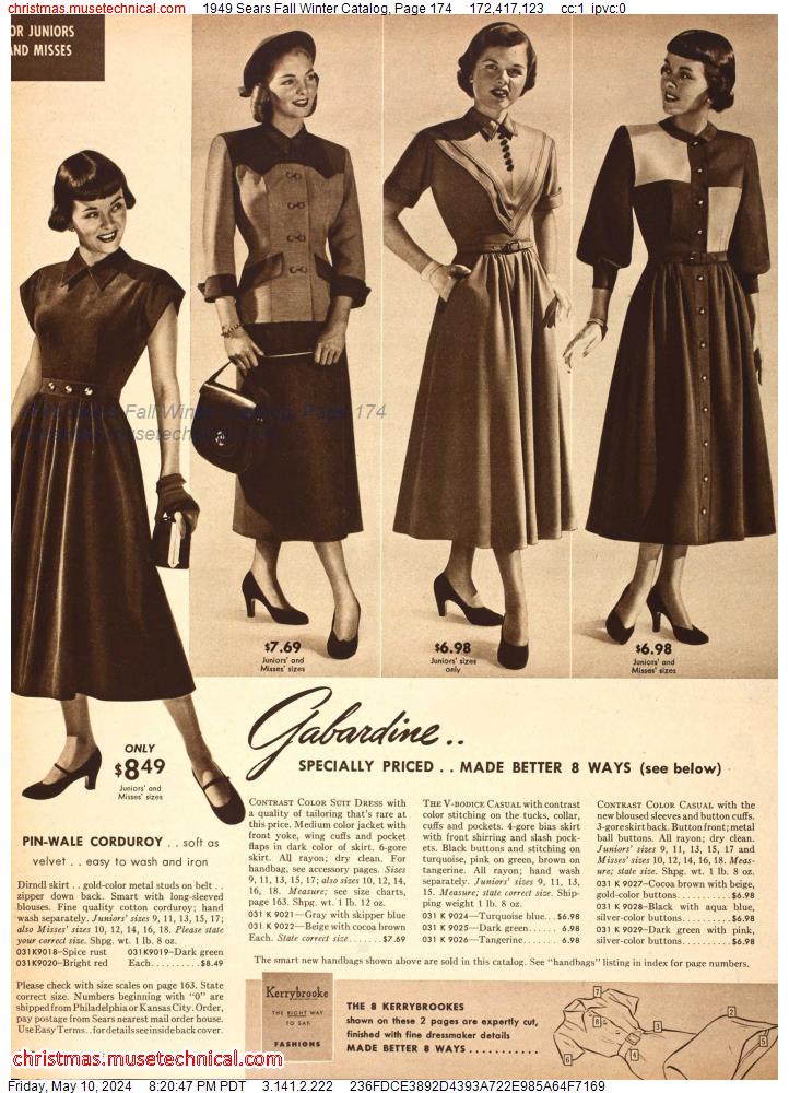 1949 Sears Fall Winter Catalog, Page 174