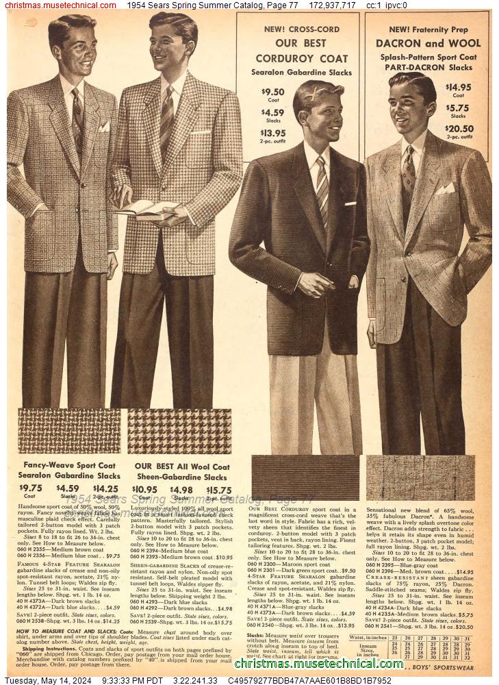 1954 Sears Spring Summer Catalog, Page 77