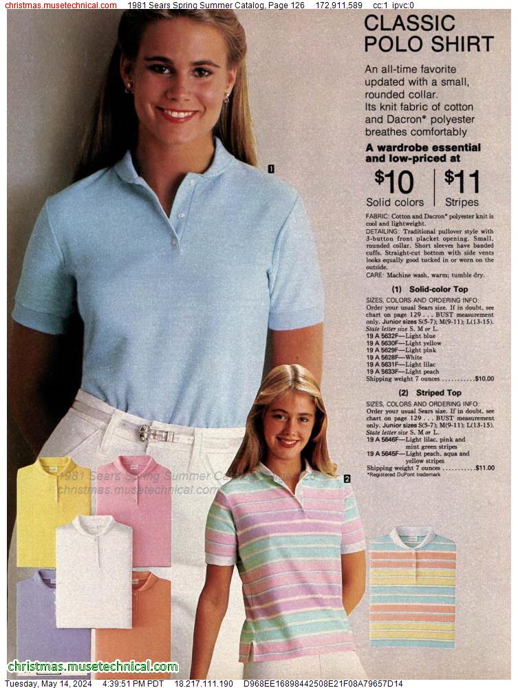 1981 Sears Spring Summer Catalog, Page 126
