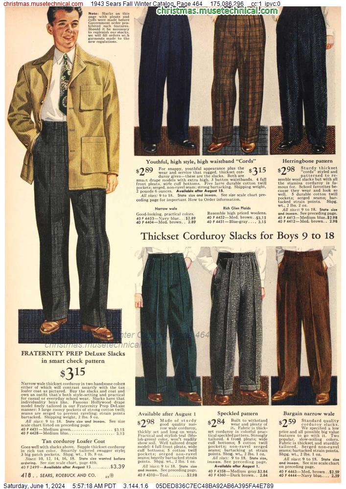 1943 Sears Fall Winter Catalog, Page 464