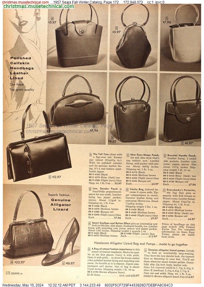 1957 Sears Fall Winter Catalog, Page 172