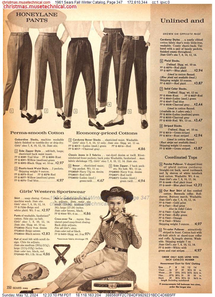 1961 Sears Fall Winter Catalog, Page 347