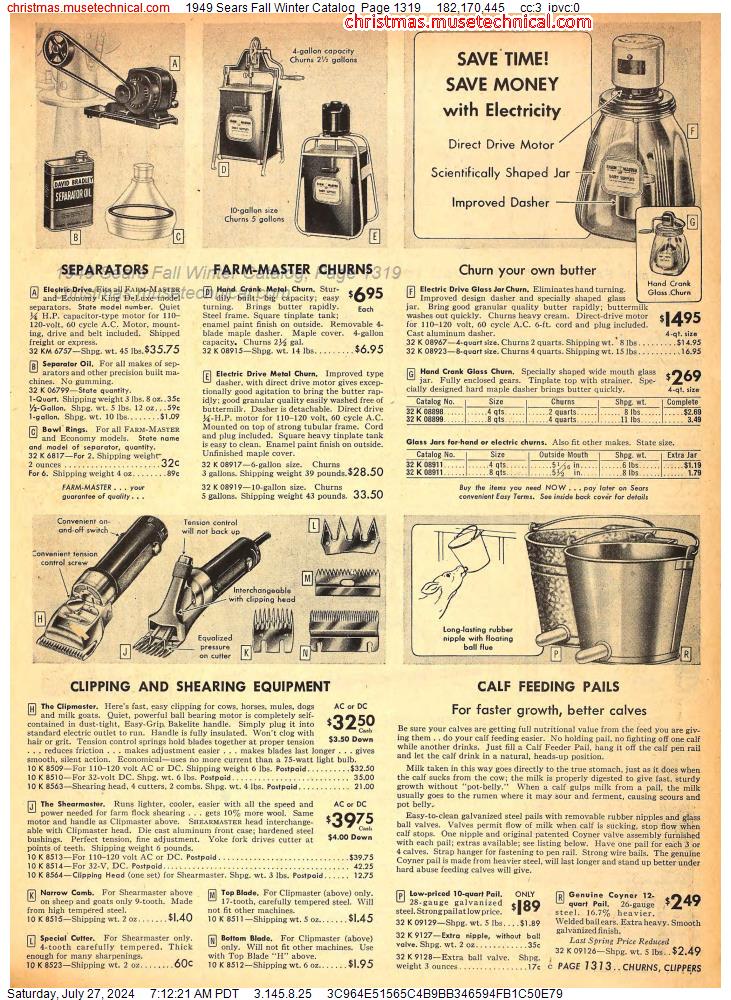 1949 Sears Fall Winter Catalog, Page 1319