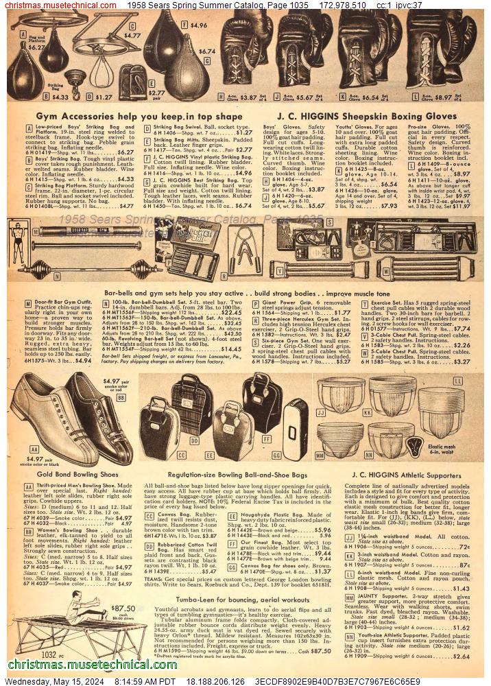 1958 Sears Spring Summer Catalog, Page 1035
