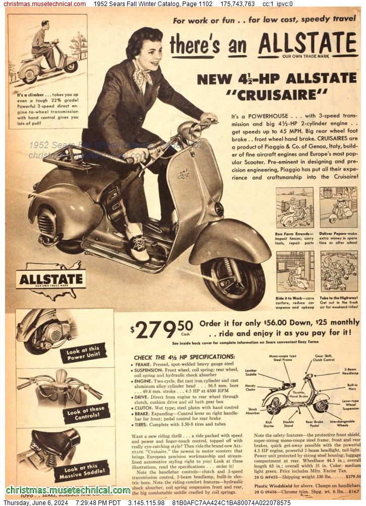 1952 Sears Fall Winter Catalog, Page 1102