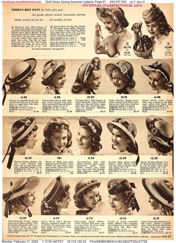 1949 Sears Spring Summer Catalog, Page 67