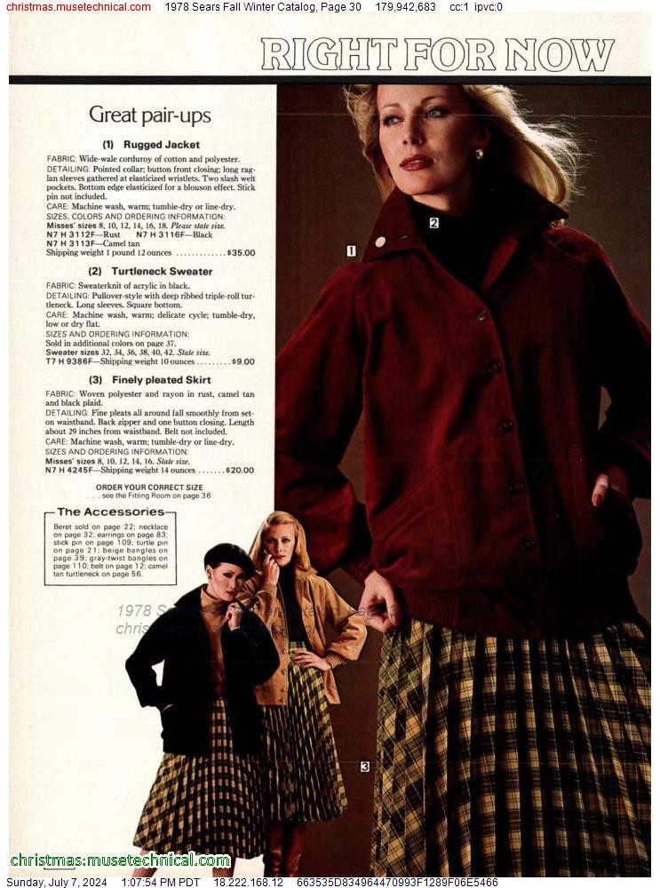 1978 Sears Fall Winter Catalog, Page 30