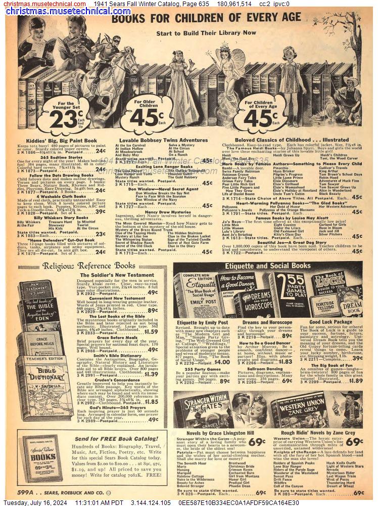 1941 Sears Fall Winter Catalog, Page 635