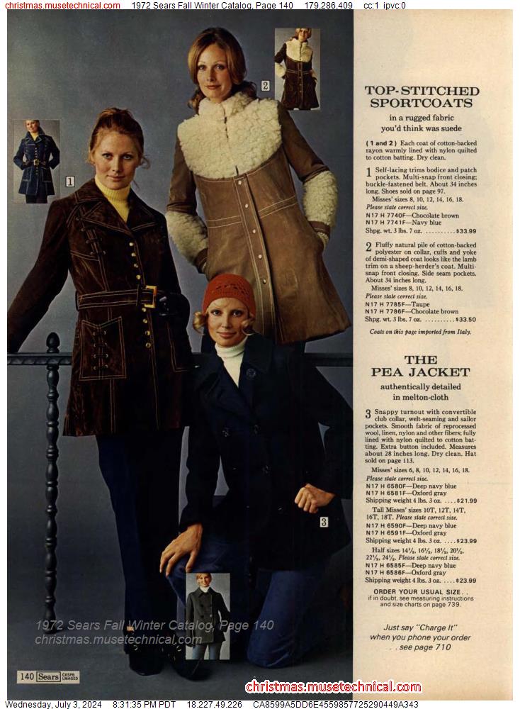 1972 Sears Fall Winter Catalog, Page 140