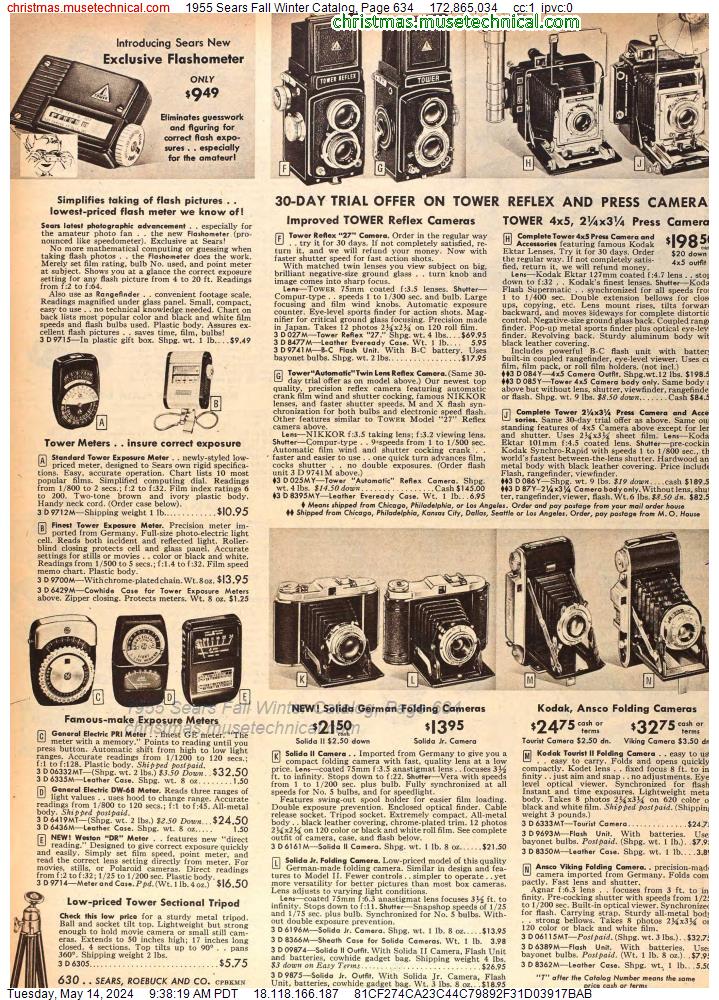 1955 Sears Fall Winter Catalog, Page 634