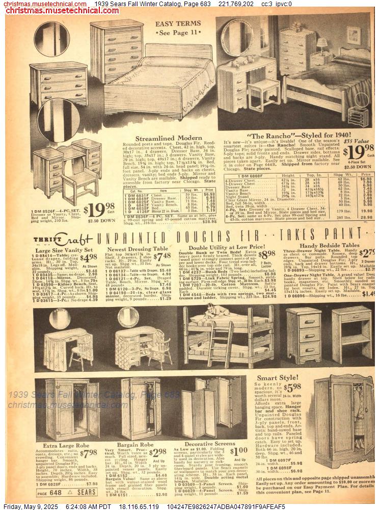 1939 Sears Fall Winter Catalog, Page 683