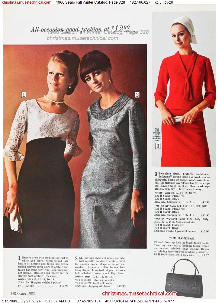1966 Sears Fall Winter Catalog, Page 328