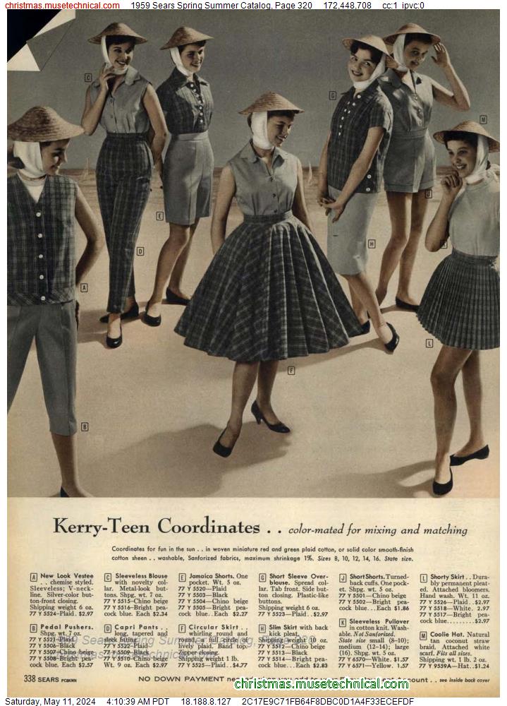 1959 Sears Spring Summer Catalog, Page 320