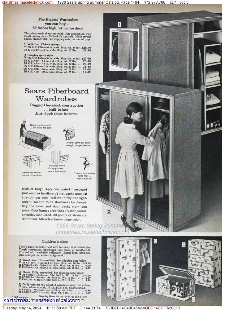 1966 Sears Spring Summer Catalog, Page 1484