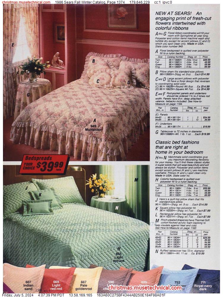1986 Sears Fall Winter Catalog, Page 1374
