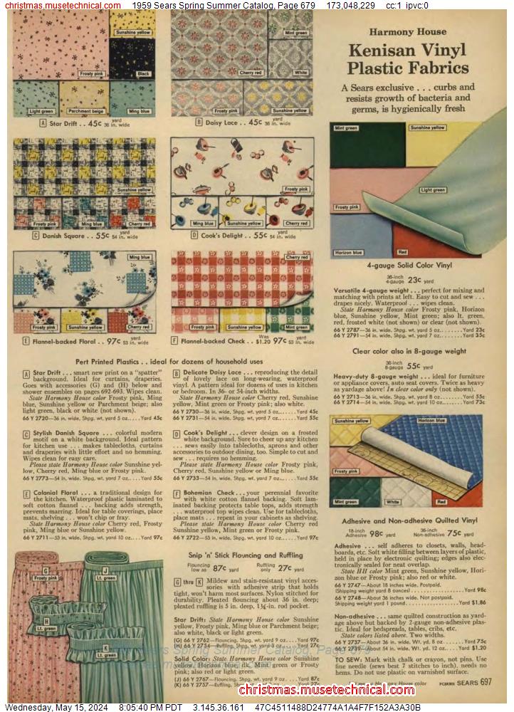 1959 Sears Spring Summer Catalog, Page 679