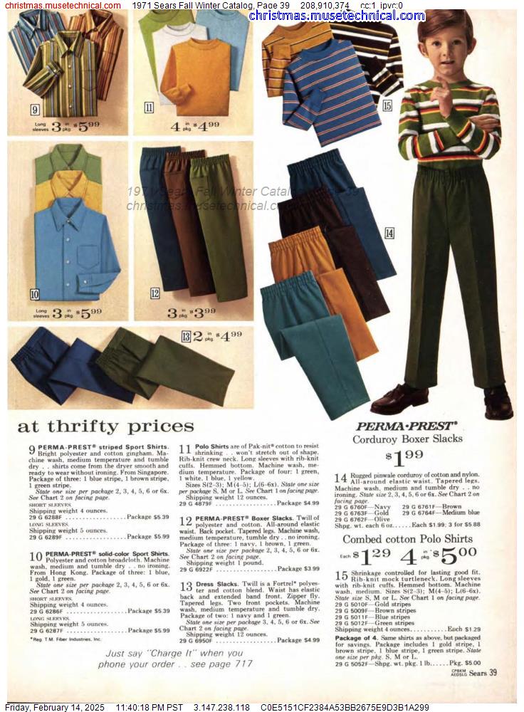 1971 Sears Fall Winter Catalog, Page 39