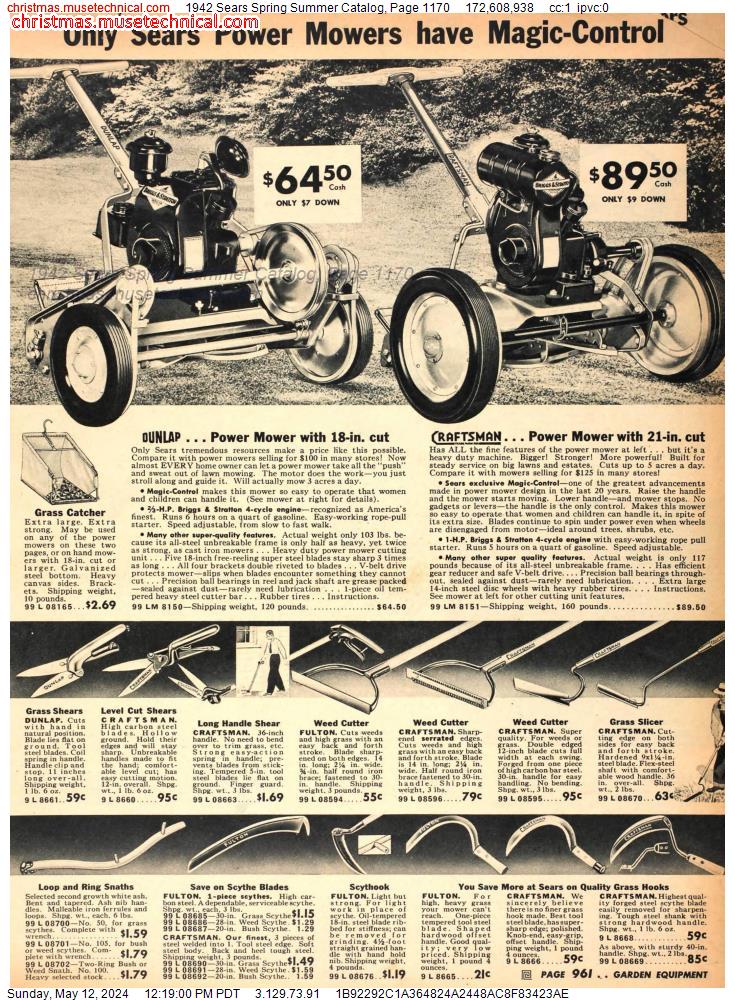1942 Sears Spring Summer Catalog, Page 1170