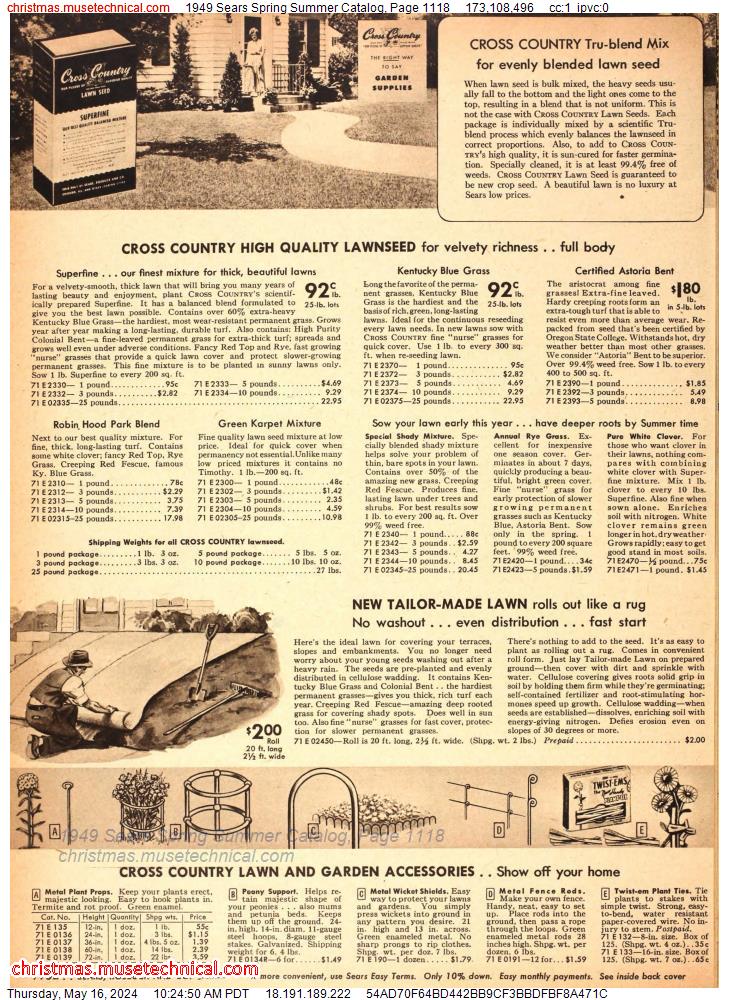 1949 Sears Spring Summer Catalog, Page 1118