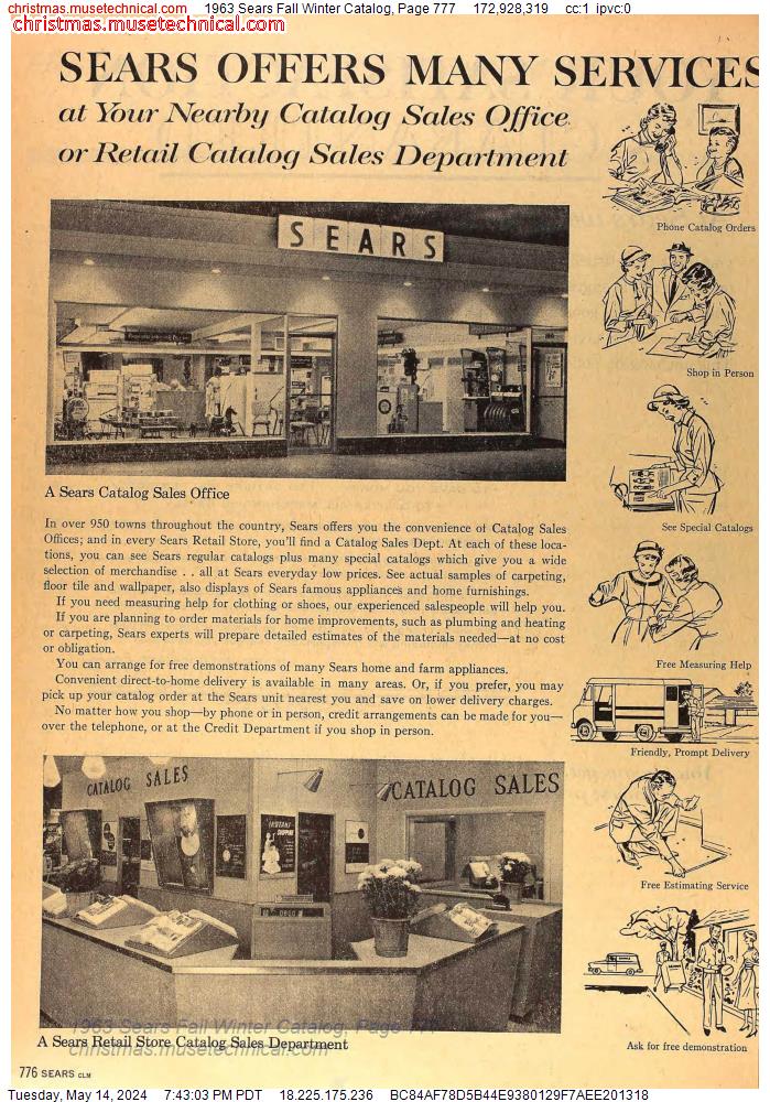 1963 Sears Fall Winter Catalog, Page 777
