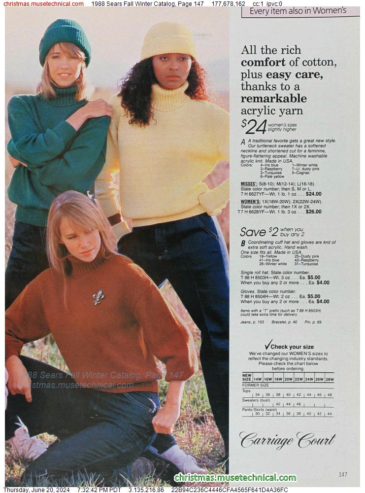 1988 Sears Fall Winter Catalog, Page 147