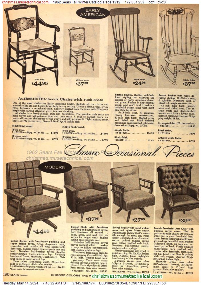 1962 Sears Fall Winter Catalog, Page 1312