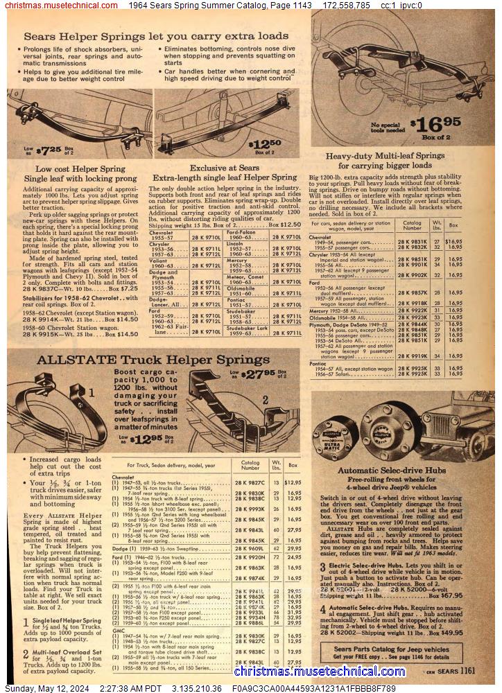 1964 Sears Spring Summer Catalog, Page 1143