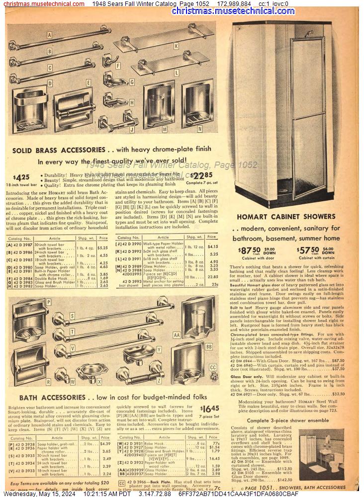 1948 Sears Fall Winter Catalog, Page 1052