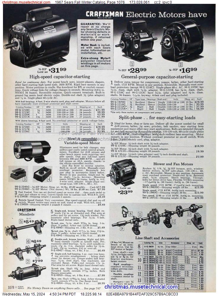1967 Sears Fall Winter Catalog, Page 1076
