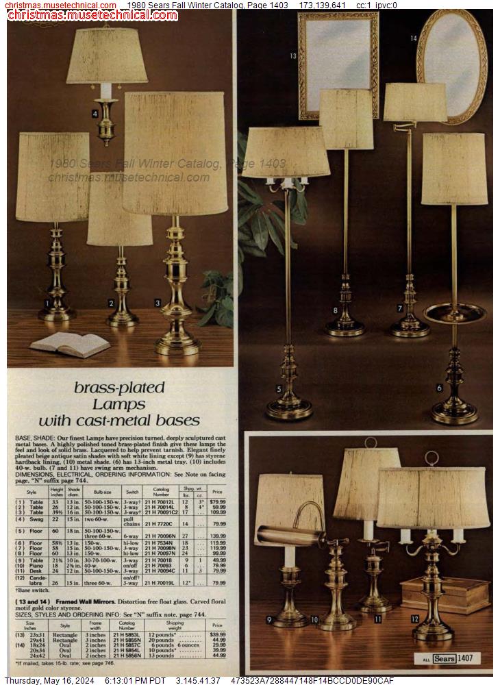1980 Sears Fall Winter Catalog, Page 1403