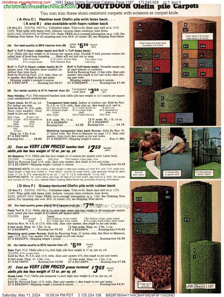 1981 Sears Spring Summer Catalog, Page 1187