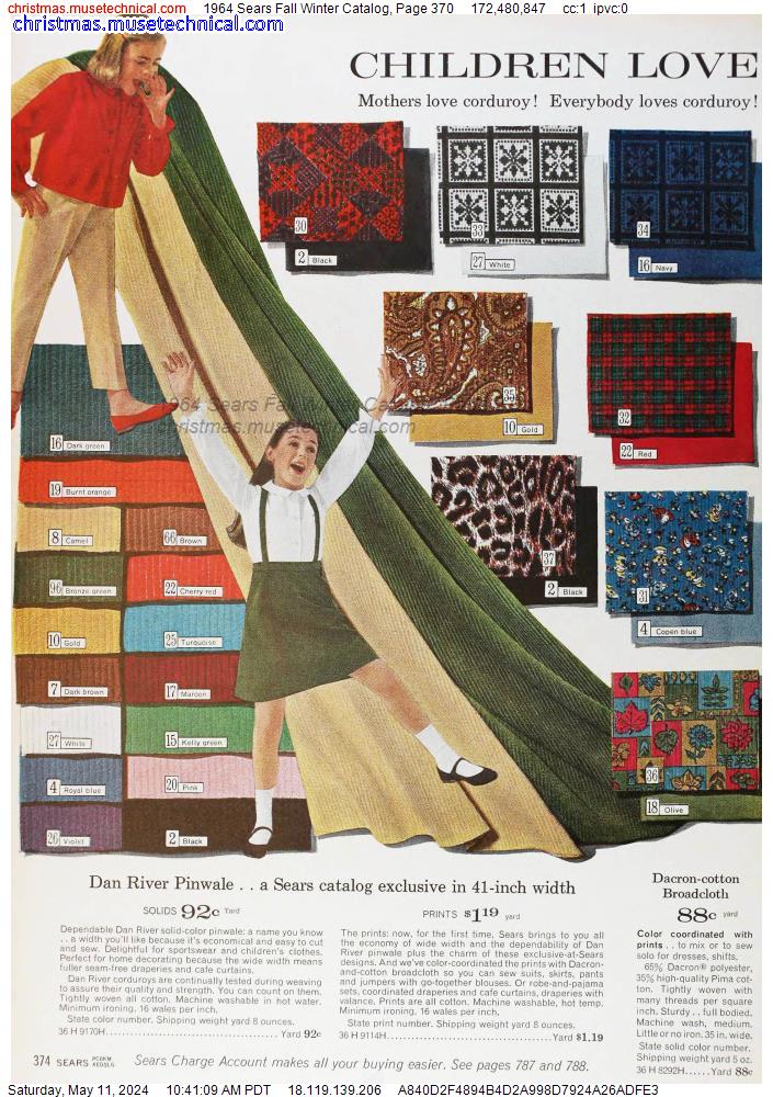 1964 Sears Fall Winter Catalog, Page 370
