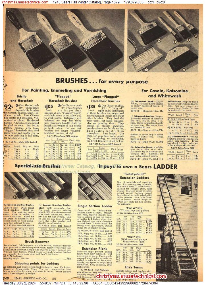 1943 Sears Fall Winter Catalog, Page 1079