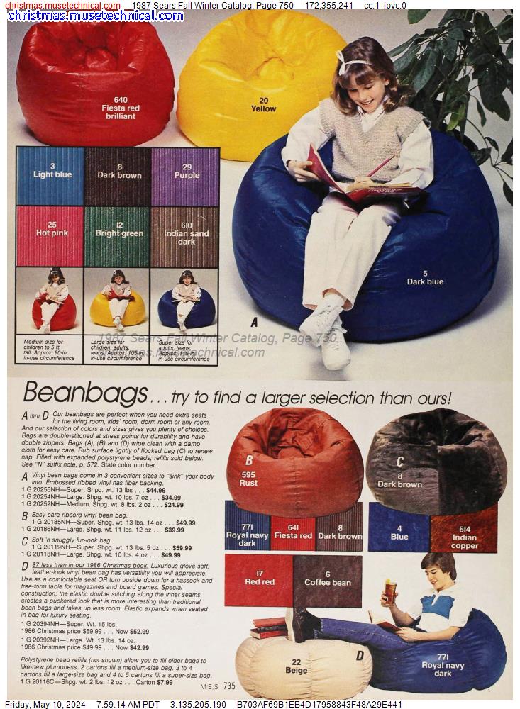 1987 Sears Fall Winter Catalog, Page 750