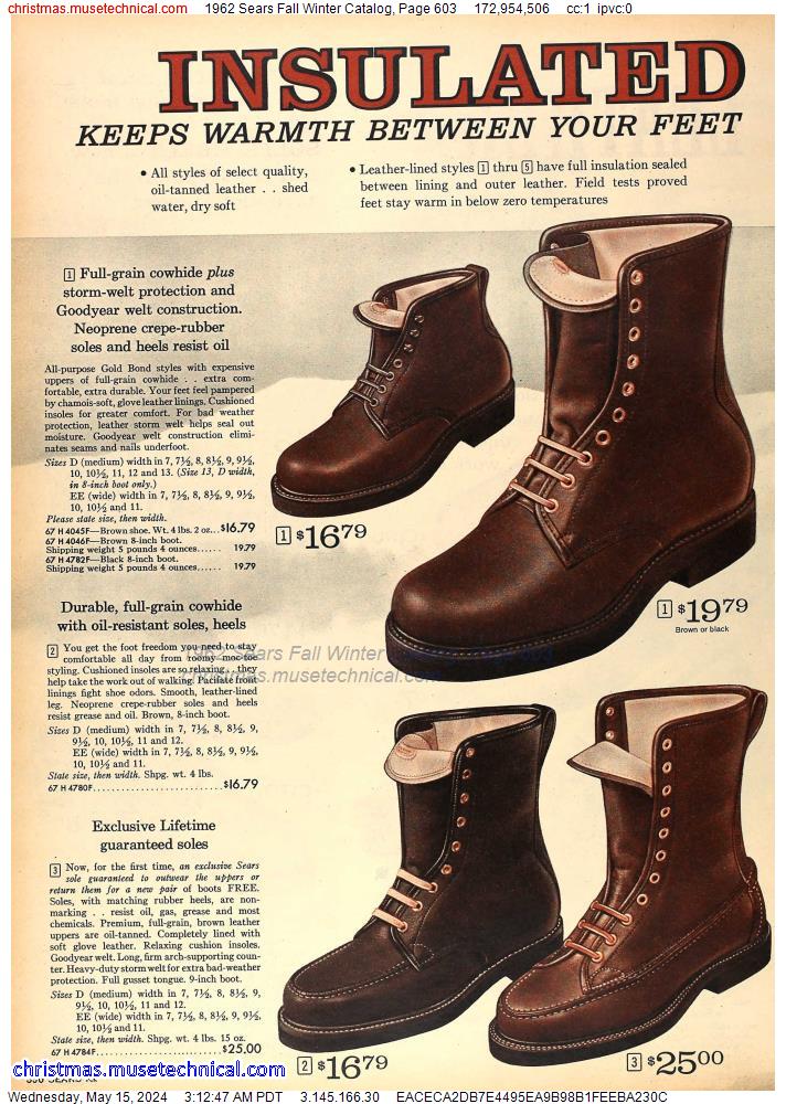 1962 Sears Fall Winter Catalog, Page 603