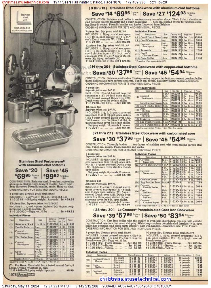 1977 Sears Fall Winter Catalog, Page 1076