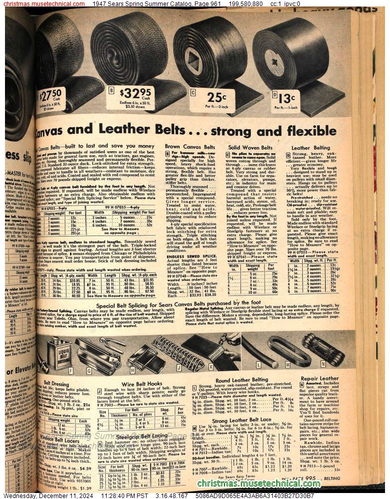 1947 Sears Spring Summer Catalog, Page 961