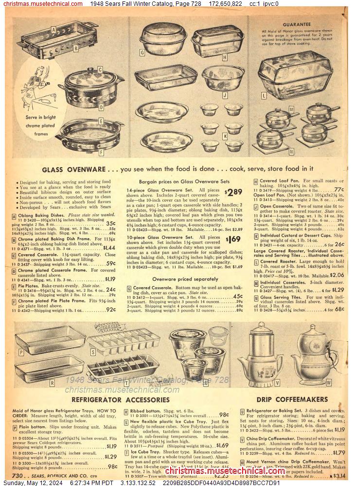 1948 Sears Fall Winter Catalog, Page 728