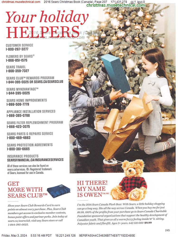 2016 Sears Christmas Book (Canada), Page 207